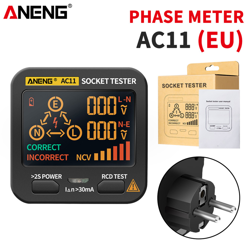 Power Tools Uk Review - ANENG-Detector de enchufe AC10/AC11, enchufe de