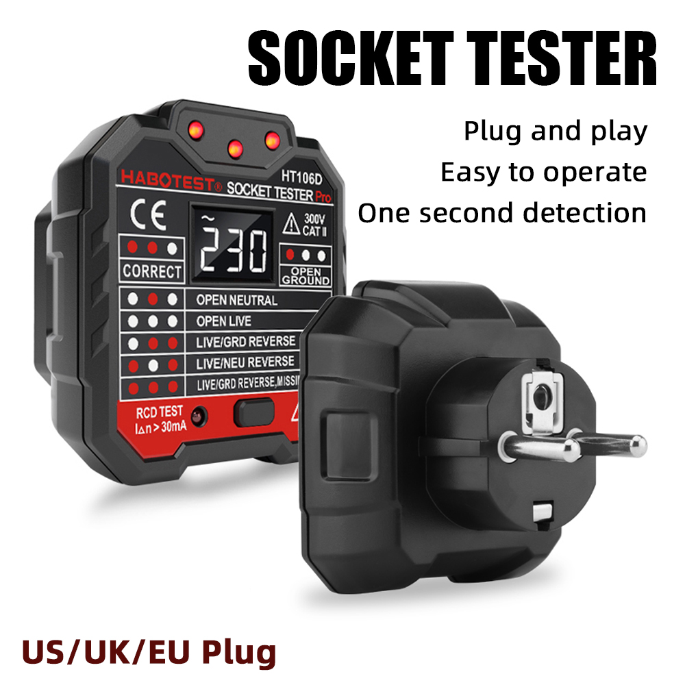 Power Tools Uk Review - Comprobador de Enchufes, Detector de Voltaje,