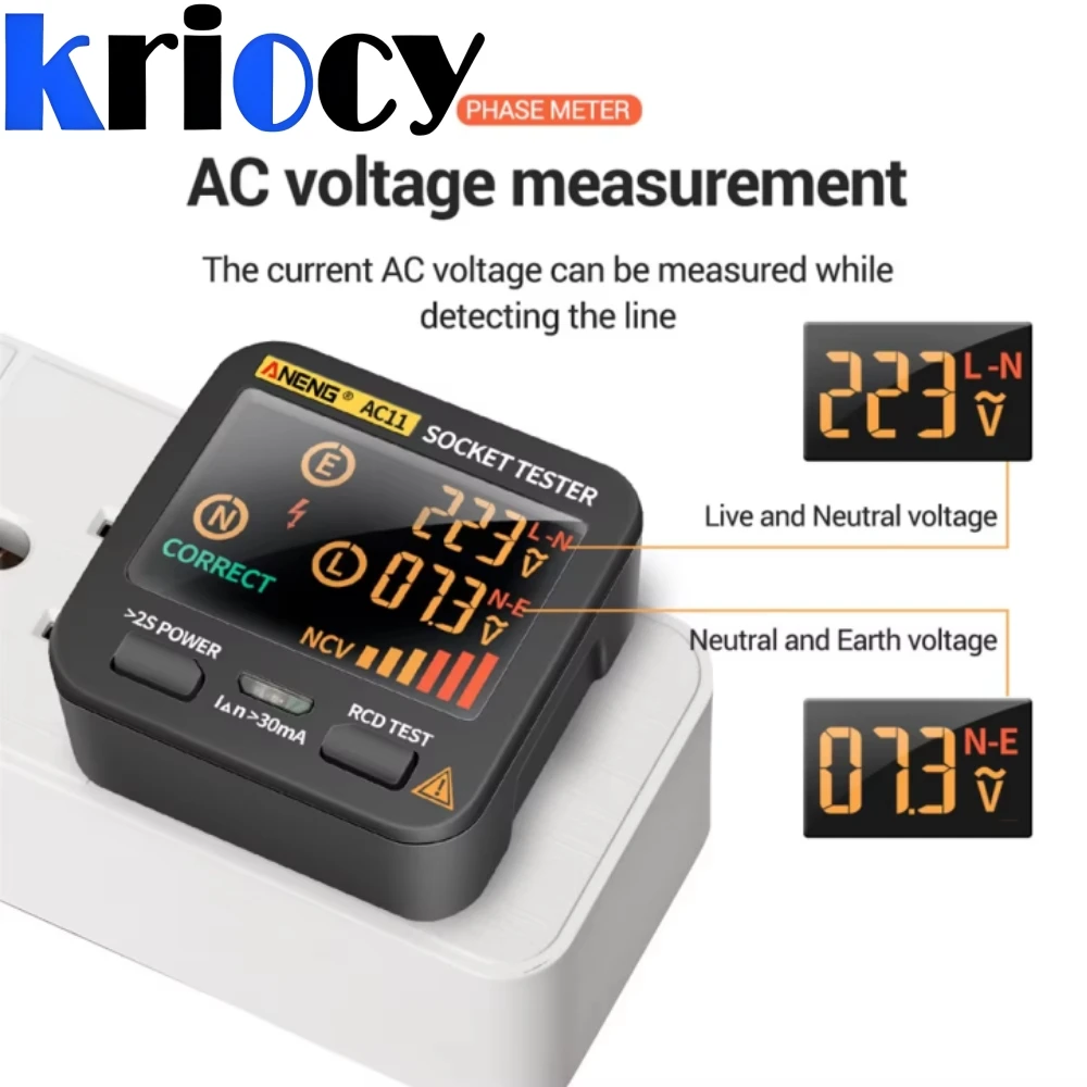 Power Tools Uk Review - ANENG-probador de enchufe inteligente Digital AC11,